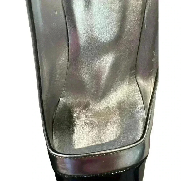 - Versace Platform Leather Pumps in Black and Silver, Size 37 1/2, Pre-Ow… - Picture 5 of 12